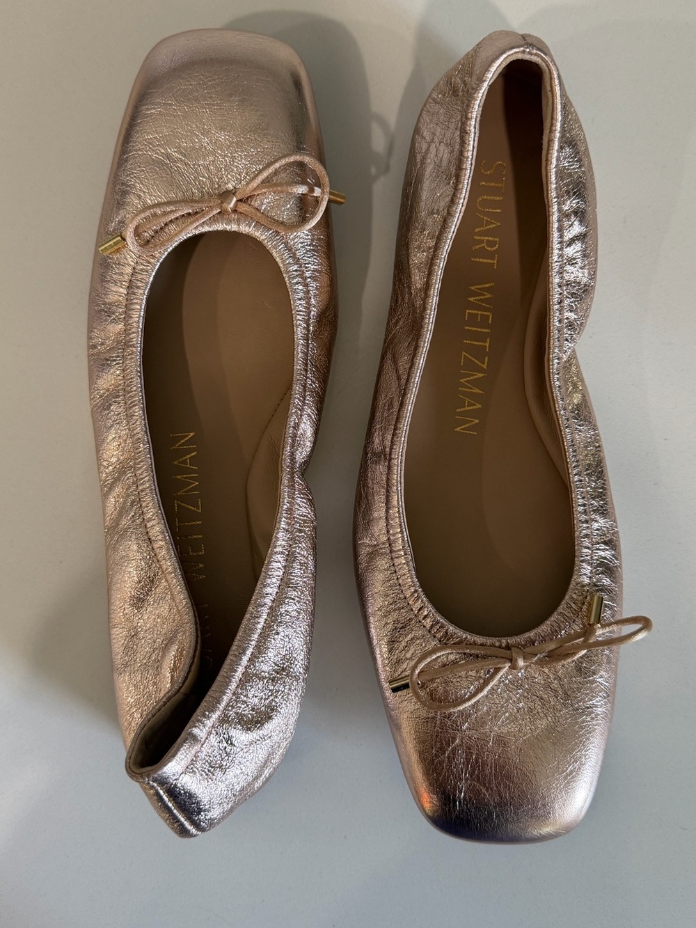 Stuart Weitzman Ballet Flats Metallic Rose Gold - Picture 3 of 11